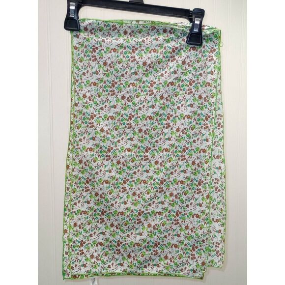 Vintage Paul marshall, Long Beach california, green brown floral napkins handker - Picture 2 of 6